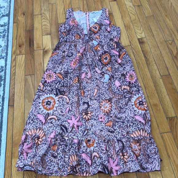Madewell Tiered Maxi/Midi Bali Blooms Dress size 6 - Picture 4 of 9
